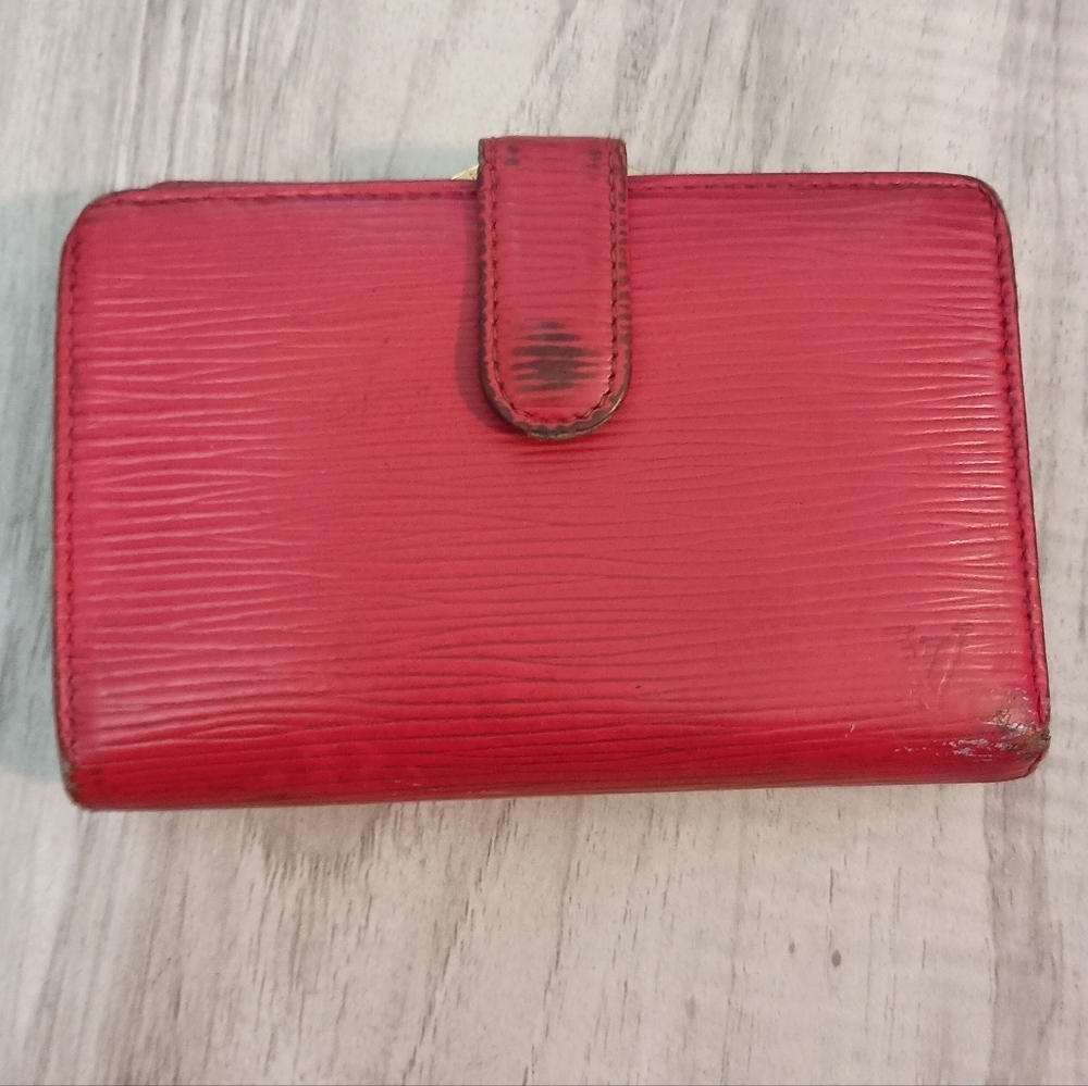 Louis Vuitton Red Epi Leather, Kisslock Compact Wallet